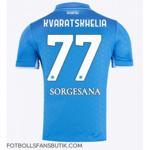 SSC Napoli Khvicha Kvaratskhelia #77 Replika Hemmatröja 2024-25 Kortärmad